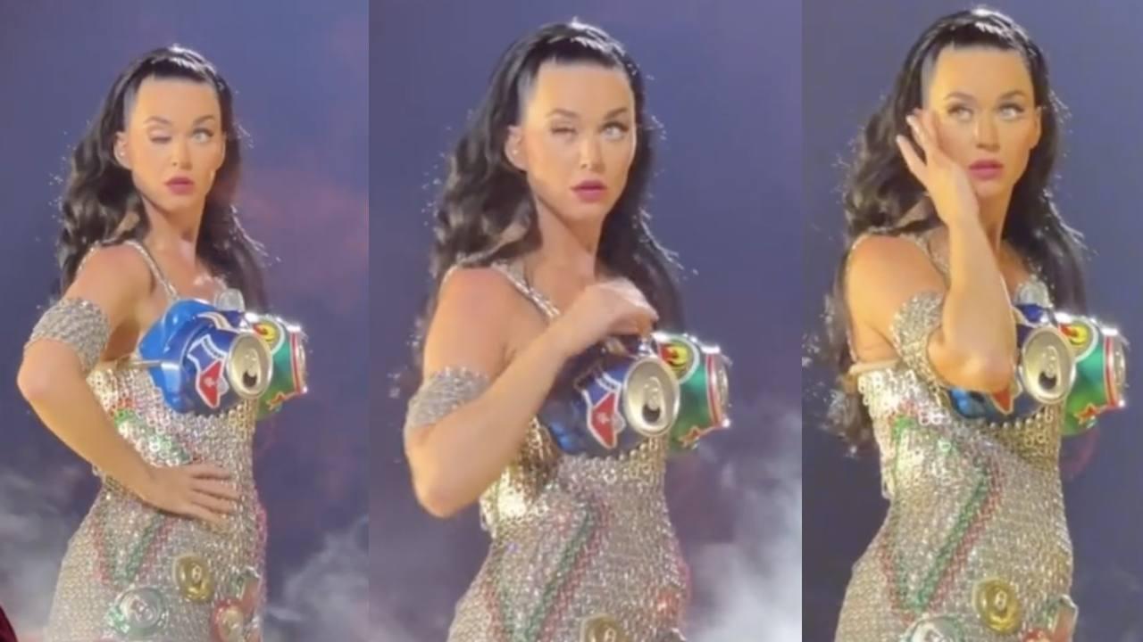 ¿Qué le pasó? A Katy Perry se le enchuecó un ojo en pleno concierto