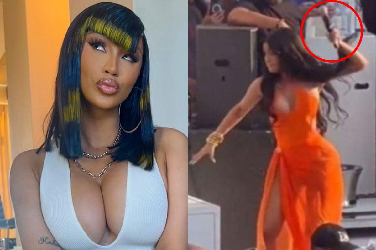 Cardi B explota contra una fan y le avienta su micrófono en pleno concierto