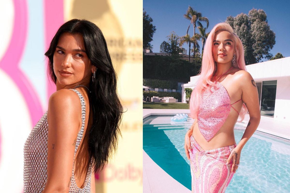 Así fue el encuentro de Dua Lipa y Karol G en la premiere de Barbie