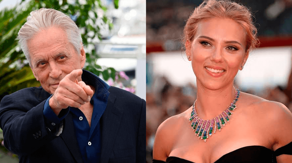 Michael Douglas descubre que es pariente de Scarlett Johansson